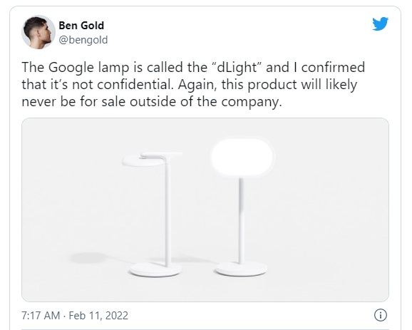 dLight لامپ هوشمند گوگل
